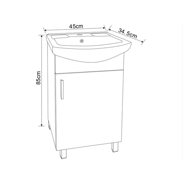 Шкаф за баня с мивка ICP 4535NEW INTER CERAMIC - Image 4