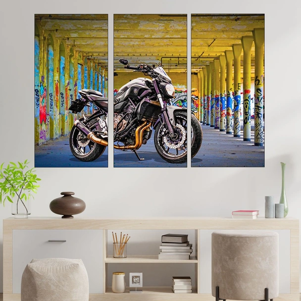 Спортен мотор и графити - картина пано за стена - Image 2