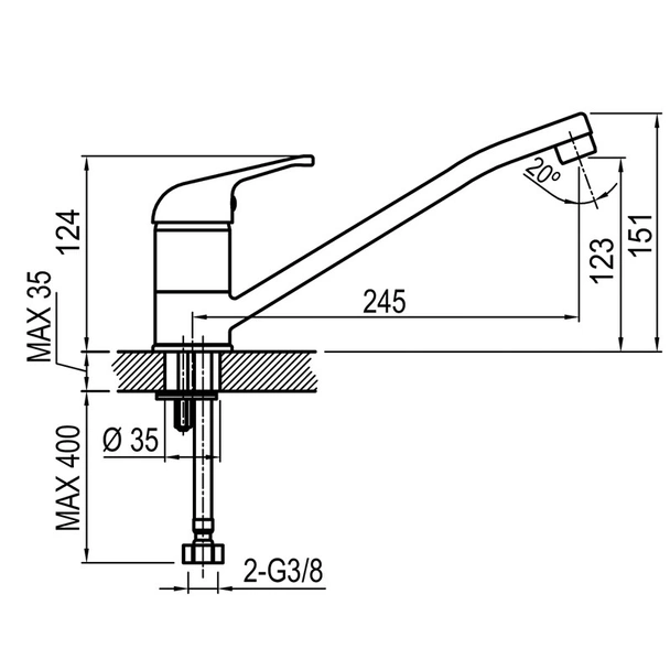 Стоящ смесител за кухня Rodas FAYANS - Image 2