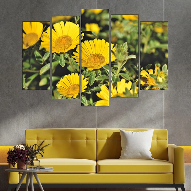 Цъфнала жълта Астра - картина пано за стена - Image 3