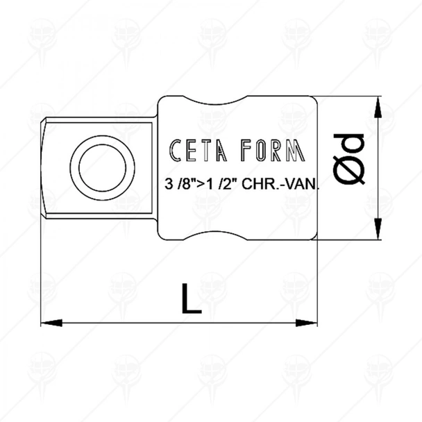 Адаптер за върток 3/8"Ж-1/2"М CETA-FORM - Image 2