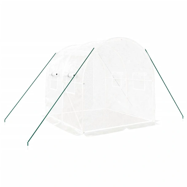 Оранжерия със стоманена рамка бяла 4 м² 2x2x2 м - Image 5