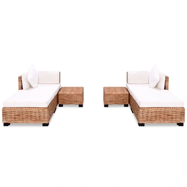 Комплект мека мебел, 16 части, естествен ратан - Image 2