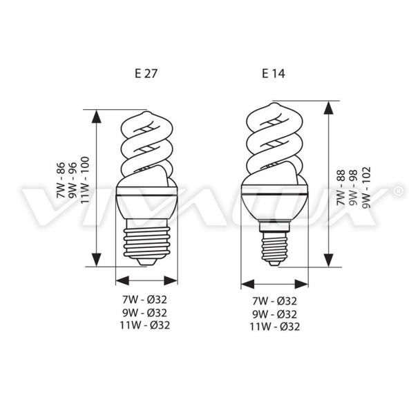 Лампа енергоспестяваща MSP22 11W VIVALUX - Image 2