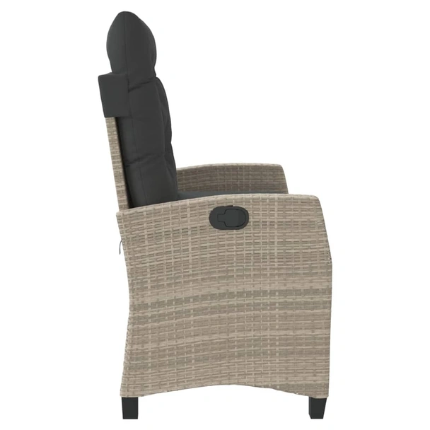 Накланяща се градинска пейка с възглавници светлосив полиратан - VL368231 - Image 4