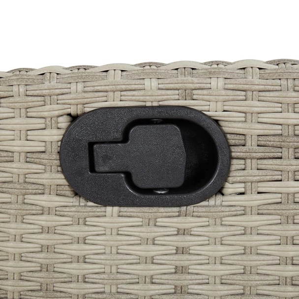 Накланяща се градинска пейка с възглавници светлосив полиратан - VL368231 - Image 8