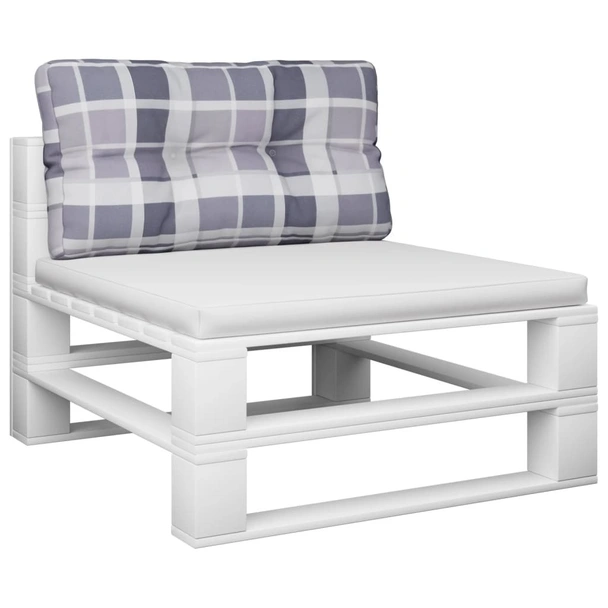 Палетна възглавница, сиво каре, 70x40x12 см, текстил - Image 3