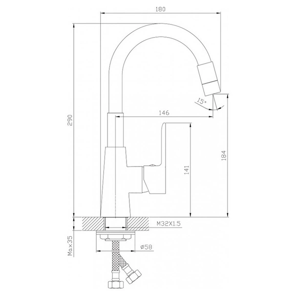 Смесител за баня Alisado бял INTER CERAMIC - Image 3