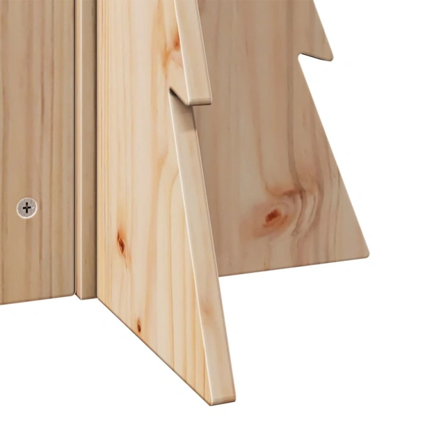 Дървена коледна елха 69,5 см масивно чамово дърво - Image 6