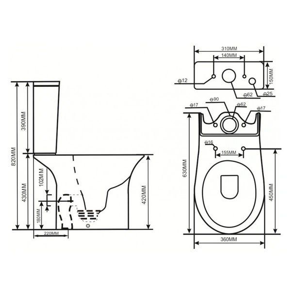 Моноблок със задно оттичане Rimless ICC 6382P INTER CERAMIC - Image 4
