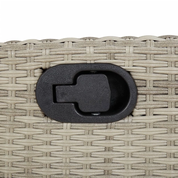 Накланяща се градинска пейка с възглавници светлосив полиратан - VL368241 - Image 8