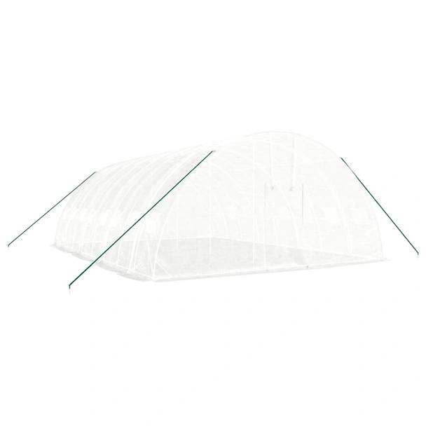 Оранжерия със стоманена рамка бяла 48 м² 8x6x2,85 м - Image 2