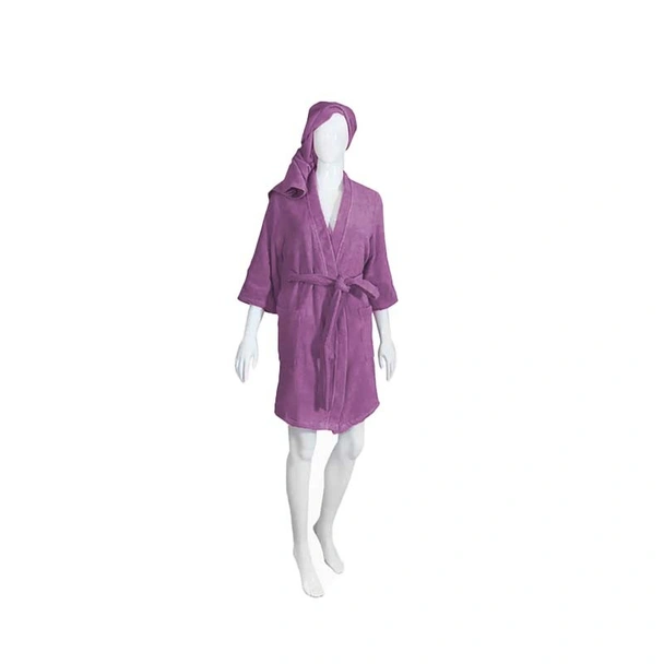 Сет Релакс кимоно и хавлиена кърпа М малина BULGARIA TEX - Image 2