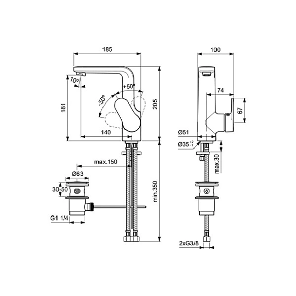Стоящ смесител за умивалник seva next - VIDIMA - Image 2