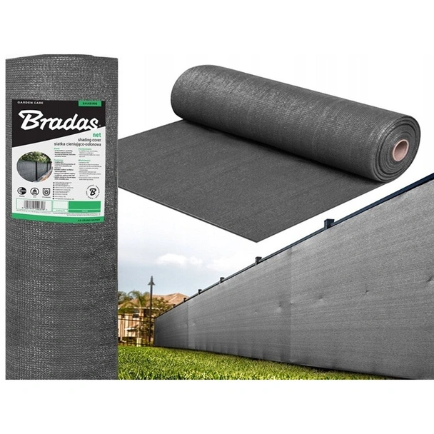 Засенчваща мрежа 90% 1.5x10 м сива BRADAS - Image 2