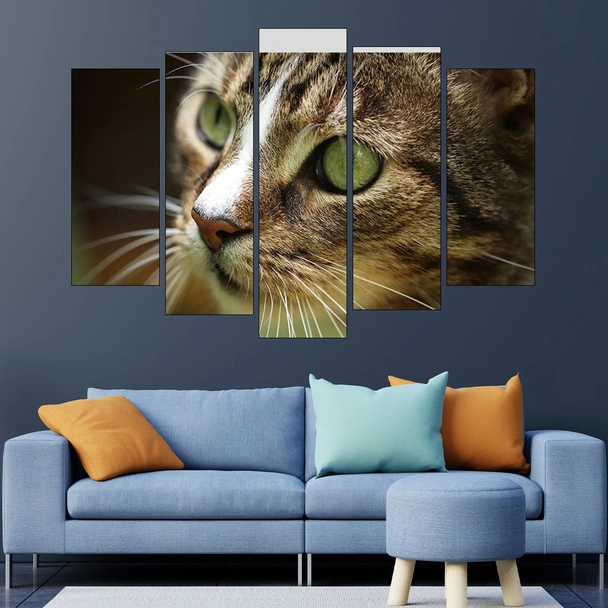 Близък кадър на котка - картина пано за стена - Image 3