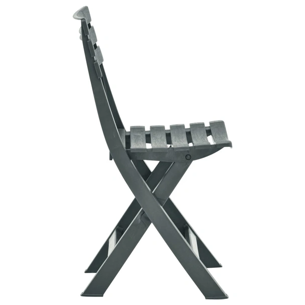 Градински стол - 2 бр. сгъваеми, пластмаса, зелени - Image 4