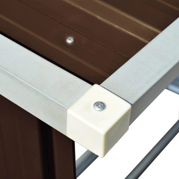 Навес за дърва, поцинкована стомана, 163x83x154 см, кафяв - Image 6