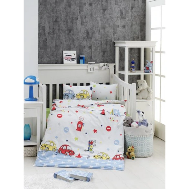 Спален комплект за бебе 4 части 100% памук Колички ZAMBAK - Image 2