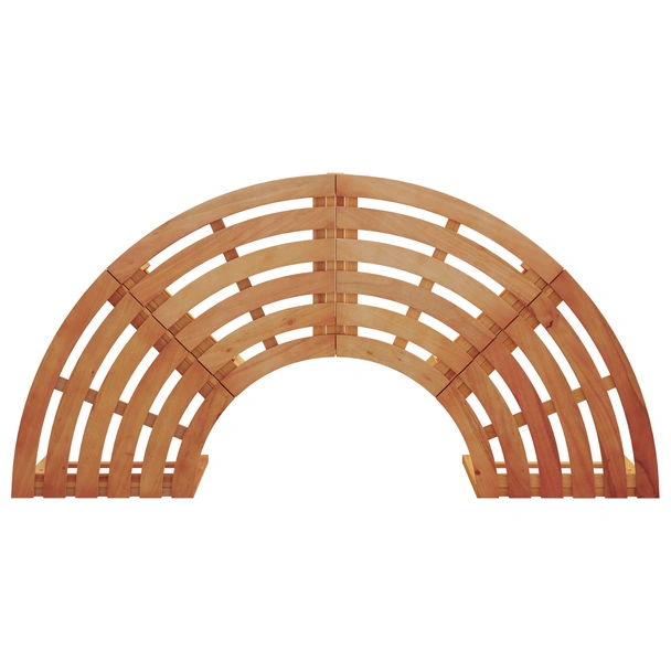 Външна пейка за дърво Полукръг 160 см От масивно дърво евкалипт - VL4108060 - Image 6