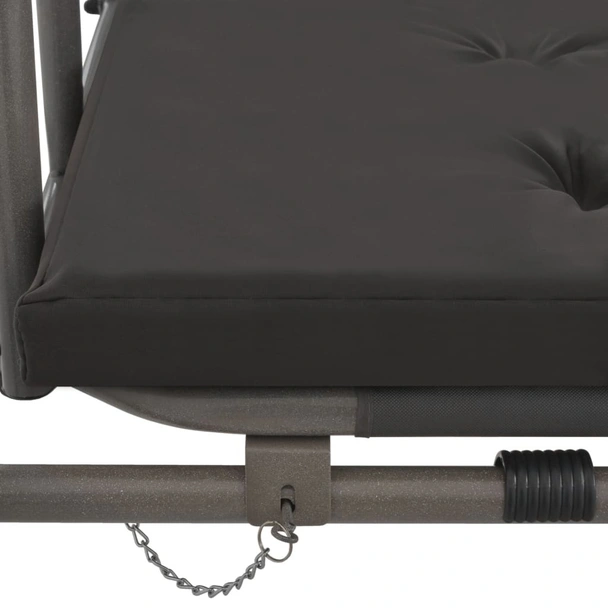 Градинска люлка със сенник, антрацит, 198x120x205 см, стомана - Image 7