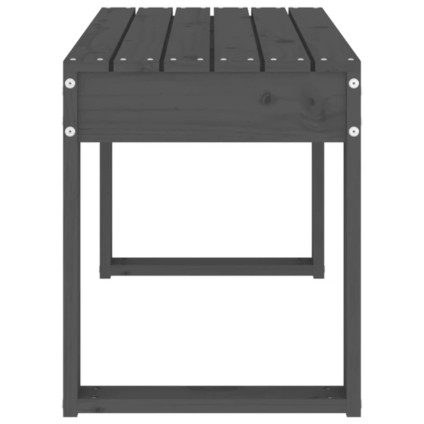 Градинска пейка сива 80x38x45 см борово дърво масив - VL825088 - Image 4
