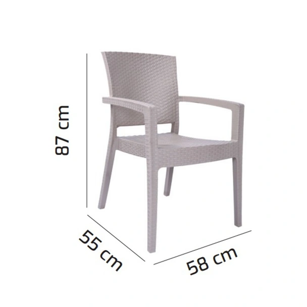 Градински стол с подлакътници антрацит Zeugma Rattan MEVSIM - Image 5