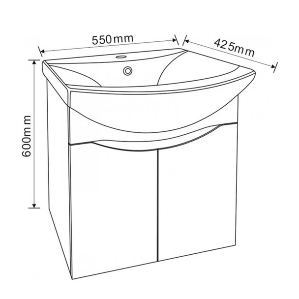 Комплект за баня шкаф с мивка + огледален шкаф Дая INTER CERAMIC - Image 4
