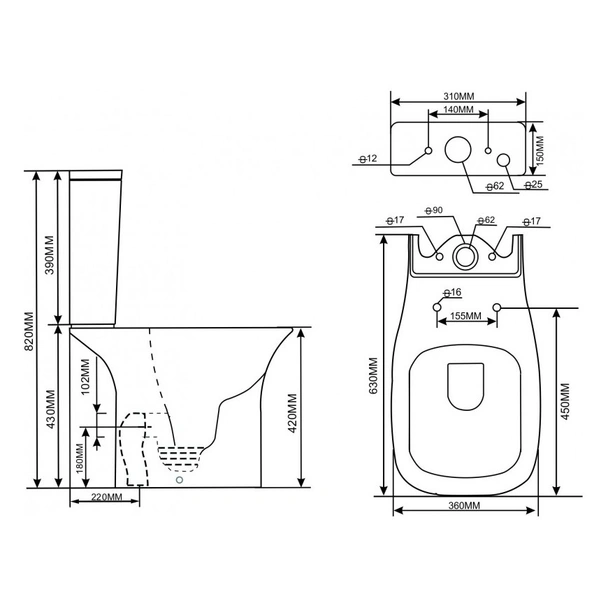 Моноблок със задно оттичане Rimless ICC 6383P INTER CERAMIC - Image 2