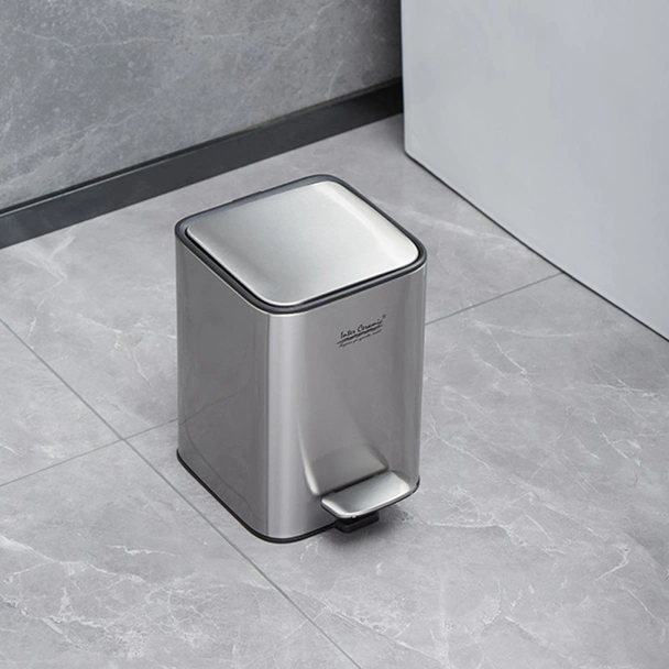 Тоалетен кош за баня 3 л FR Line Matt Silver INTER CERAMIC - Image 2