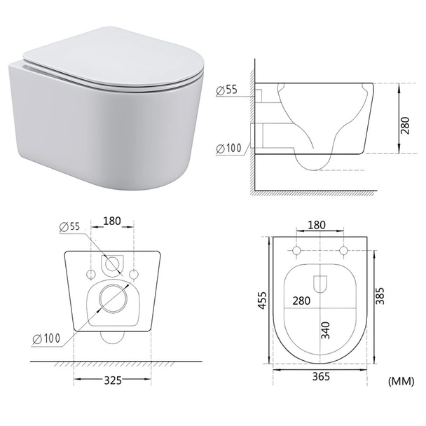 Стенна тоалетна чиния 4536 Minnie INTER CERAMIC - Image 6