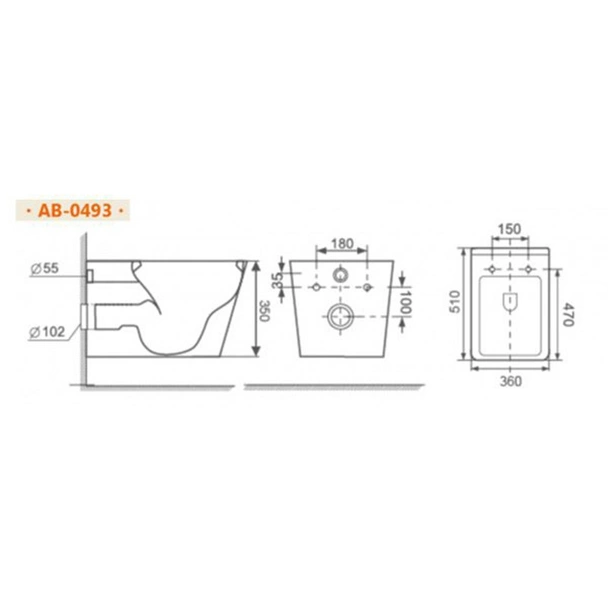 Конзолна тоалетна чиния RIMLESS ICC 5036 INTER CERAMIC - Image 5