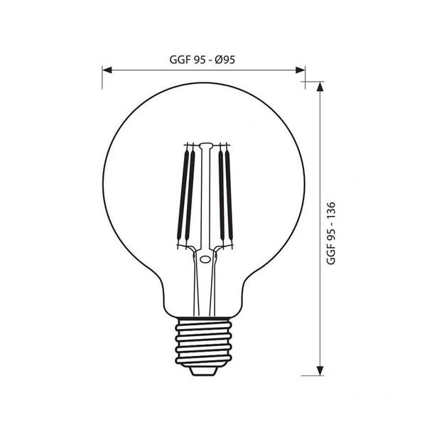 LED филамент лампа FLICK VINTAGE LED- GFV95- 6W- 590LM- E27- 2700K - Image 2