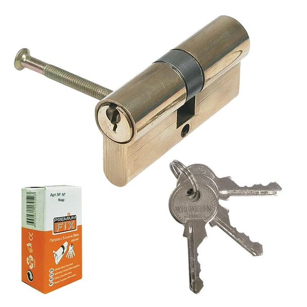 Секретен патрон с 5 ключа 90 мм месинг PREMIUMFIX