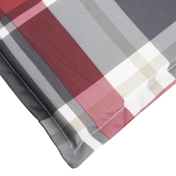 Шалте за шезлонг - червено каре - 200x50x3 см - Оксфорд плат - VL314201 - Image 6