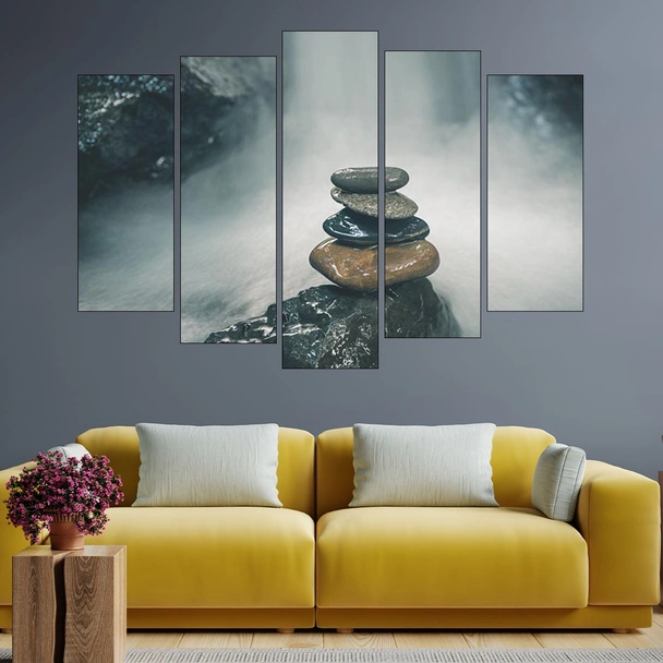 Баланс от камъни и водопад - картина пано за стена - Image 3