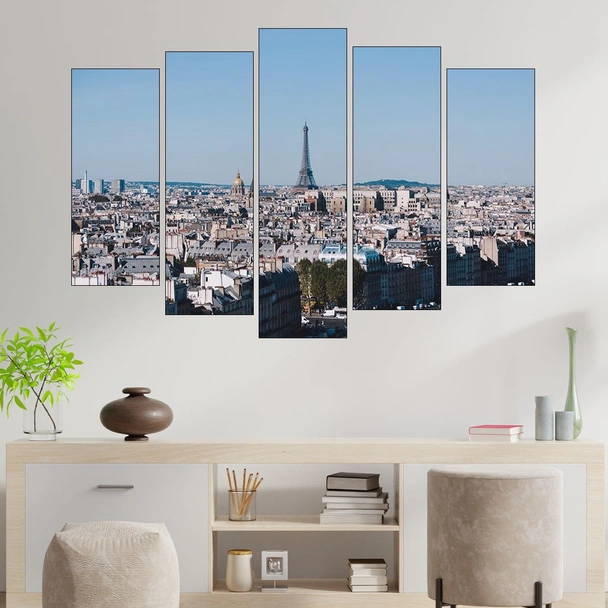 Изглед над Париж и Айфеловата кула - картина пано за стена - Image 3