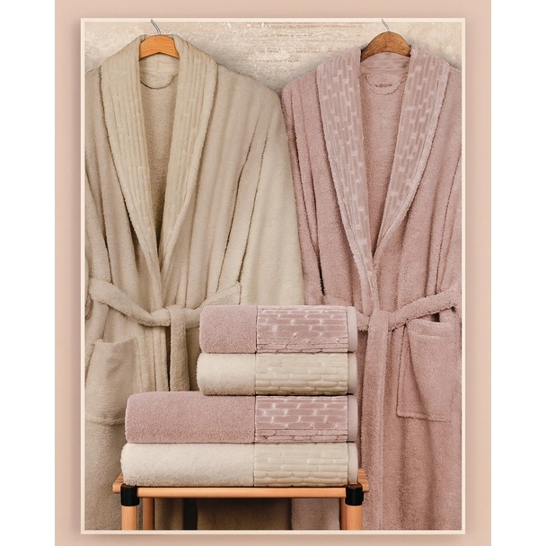 Комплект халати за баня с кърпи 6 части Feti IPEKCE - Image 4