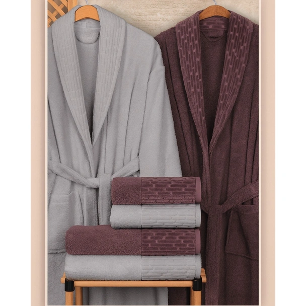 Комплект халати за баня с кърпи 6 части Feti IPEKCE - Image 3
