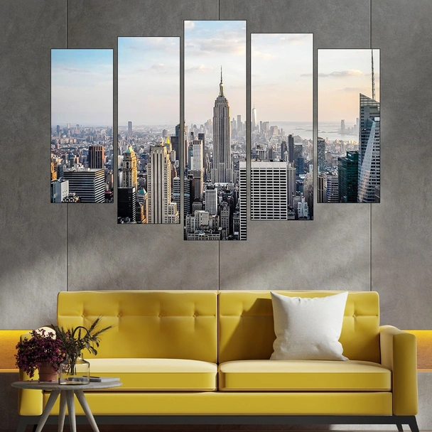 Ню Йорк - птичи поглед над Манхатън - картина пано за стена - Image 3