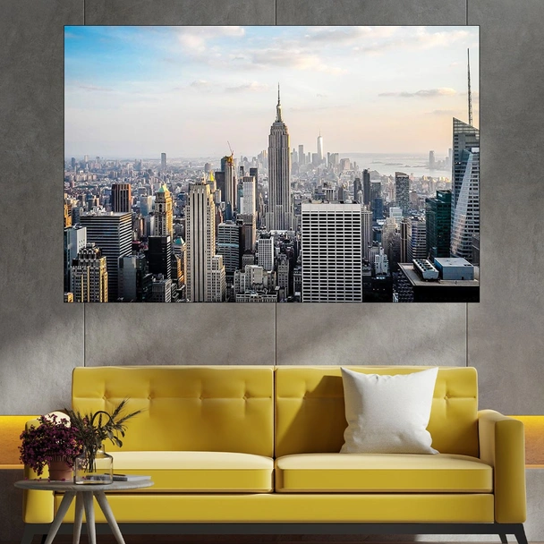 Ню Йорк - птичи поглед над Манхатън - картина пано за стена