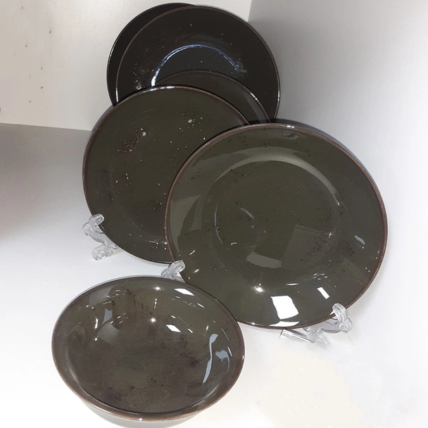 Порцеланов сервиз за хранене 24 части тъмнозелен Antik Микс