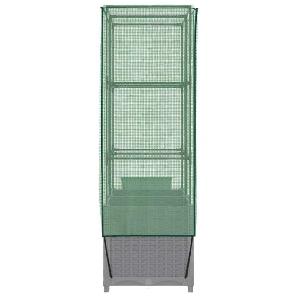 Повдигната леха с покривало, 80x40x138 см - Светлосив сандък - Image 5