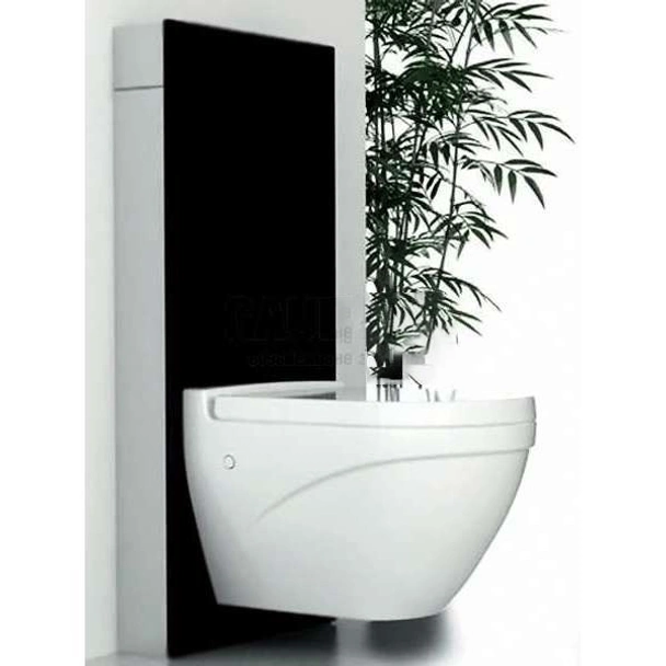 Структура за вграждане тоалетна чиния панел черно стъкло BOCCHI