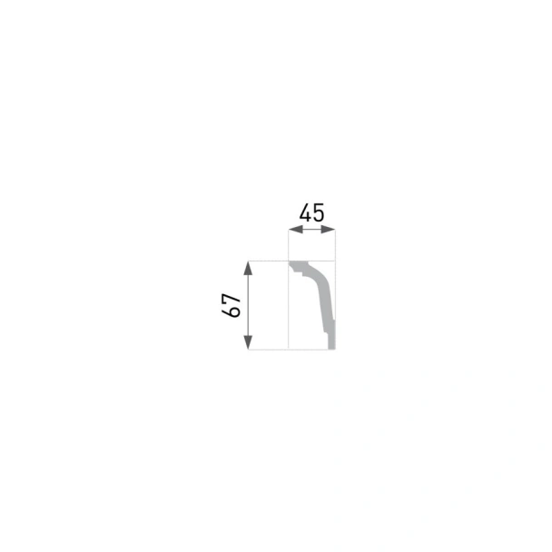 Декоративен перваз 67x45 мм 2 м E-35 Lux MARBET DESIGN - Image 2