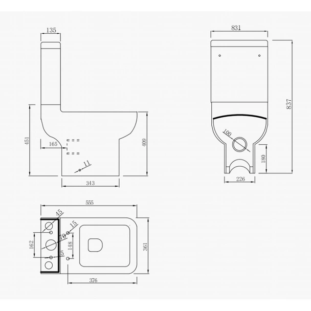 Моноблок със задно оттичане Dante Compact 5583P INTER CERAMIC - Image 4