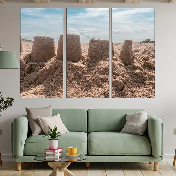 Детски пясъчен замък - картина пано за стена - Image 2