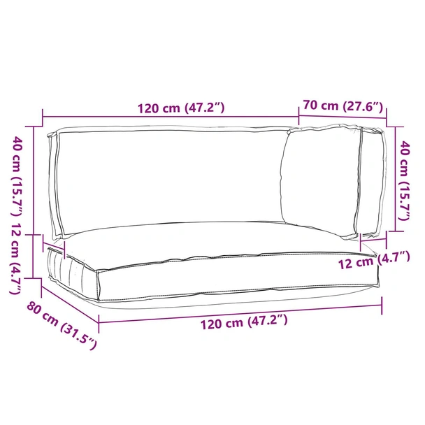 Комплект от 3 възглавници за палети Антрацит - Image 10