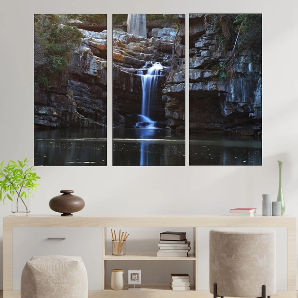 Малък водопад и езеро - картина пано за стена - Image 2