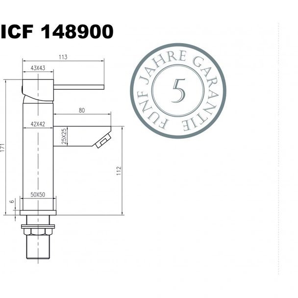 Стоящ смесител за баня Куарто - INTER CERAMIC - Image 2